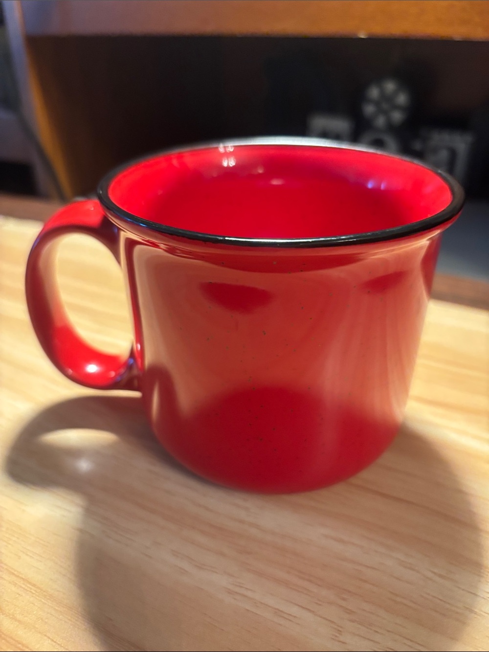 Tim Hortons Red Ceramic Mug with Maple Heart Icons - Picture 7 of 9